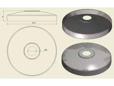 PBSI316130 - Piatto con Foro Inox 316 d.130