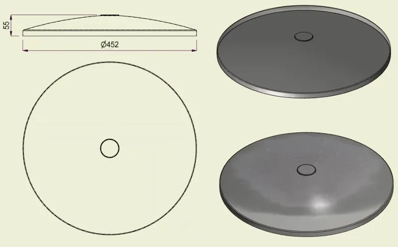 PIAI304STA450 - Piatto Standard Inox 304 d.450