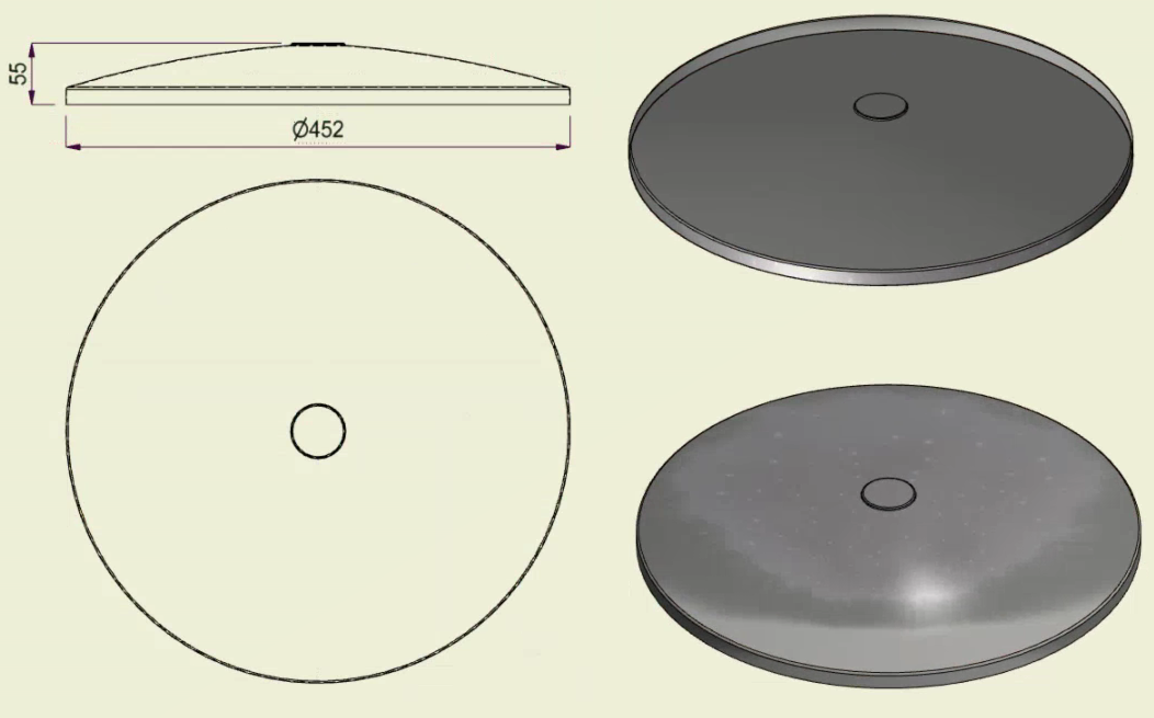 PIAI304STA450 - Piatto Standard Inox 304 d.450