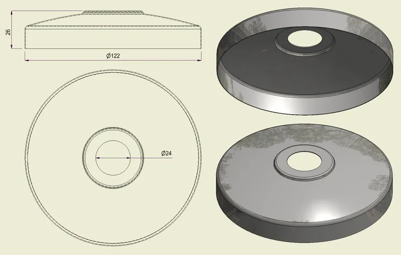 PBSI316120 - Piatto con Foro Inox 316 d.120