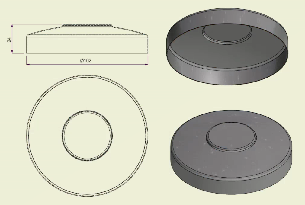 PIAI304STA100 - Piatto Standard Inox 304 d.100