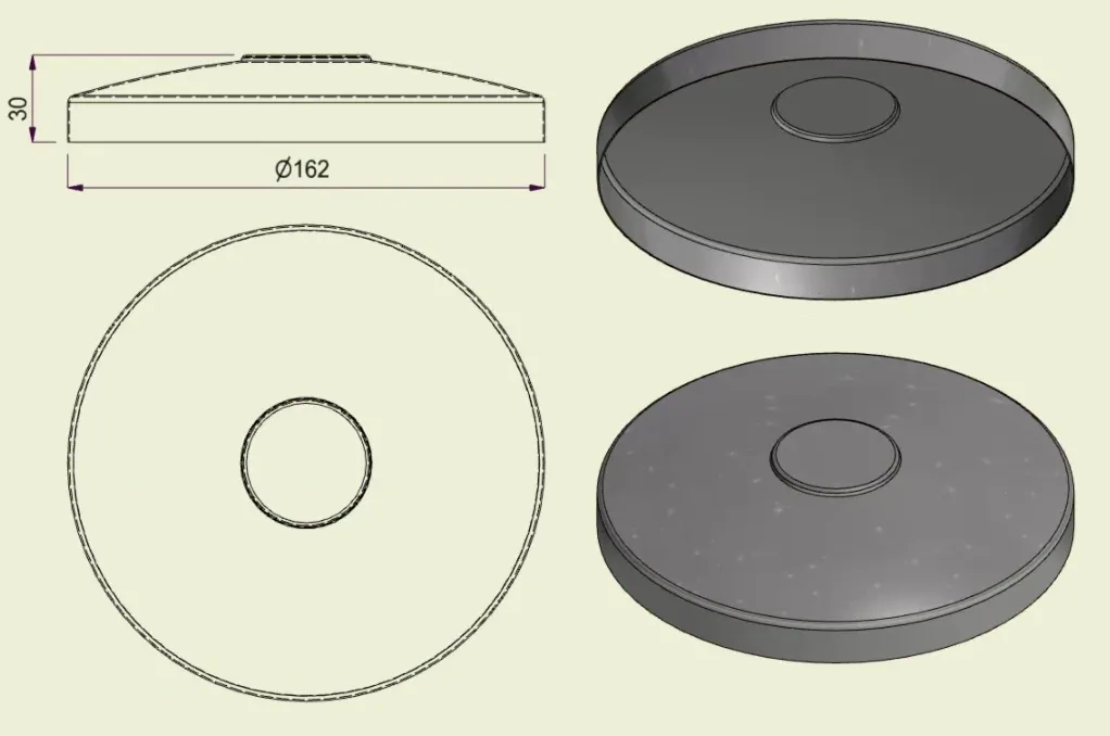 PIAI304STA160 - Piatto Standard Inox 304 d.160