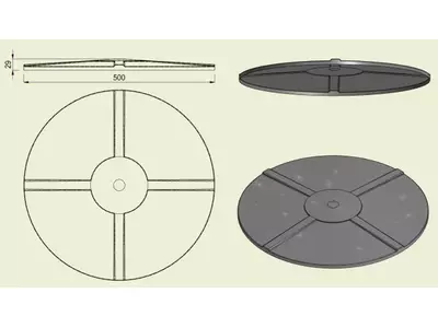 PIAI304NER500 - Piatto Nervato Inox 304 d.500
