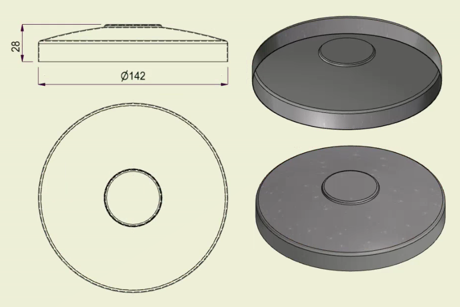 PIAI304STA140 - Piatto Standard Inox 304 d.140