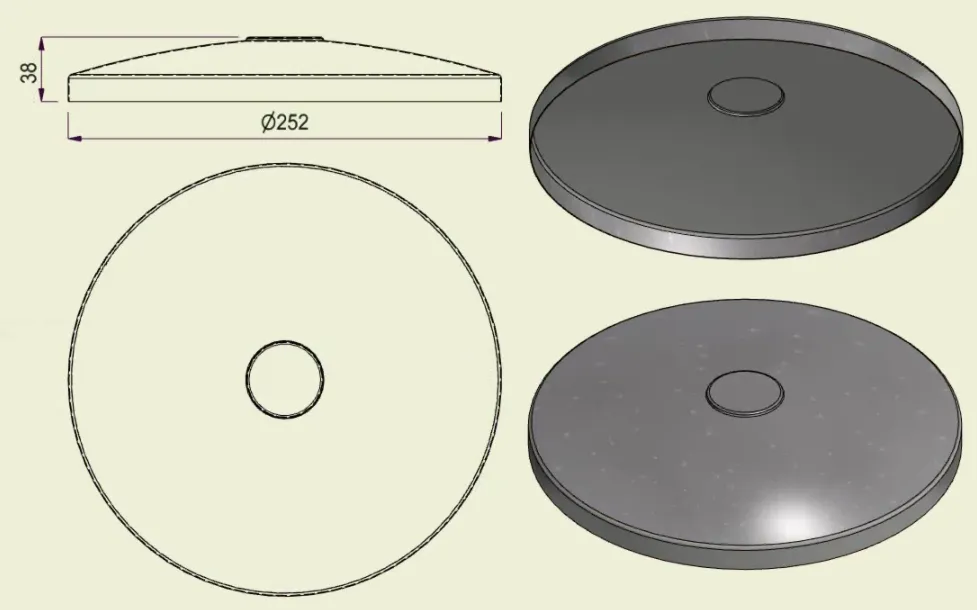 PIAI304STA250 - Piatto Standard Inox 304 d.250