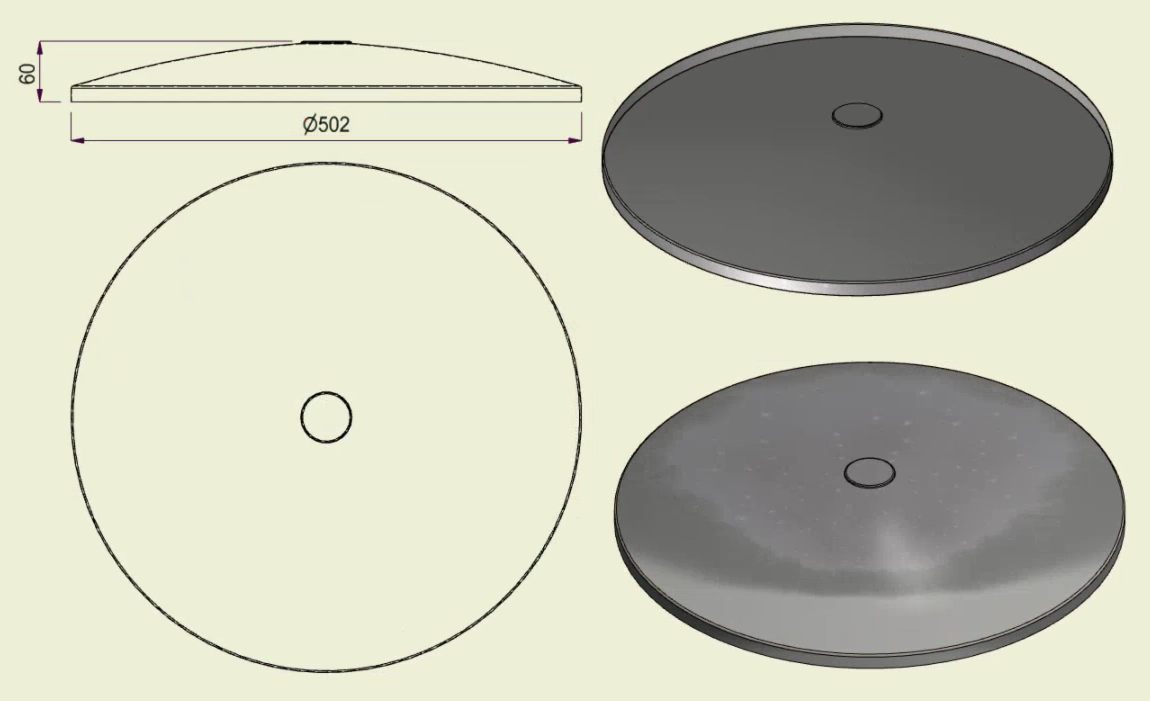 PIAI304STA500 - Piatto Standard Inox 304 d.500