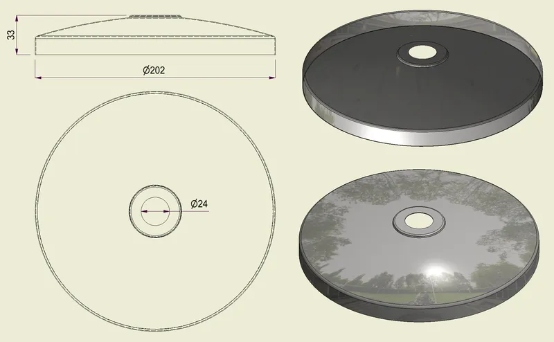 PBSI316200 - Piatto con Foro Inox 316 d.200