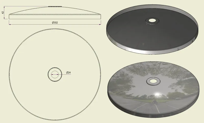 PBSI316300 - Piatto con Foro Inox 316 d.300