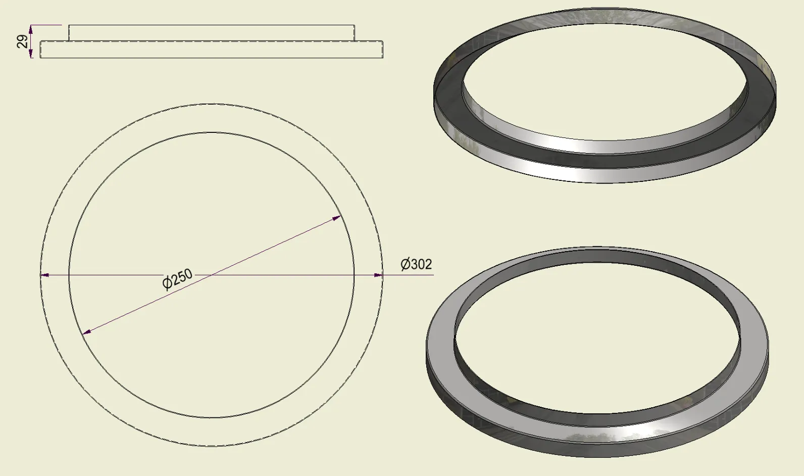 ACHI304250300 - Anello Inox 304 d.250-300