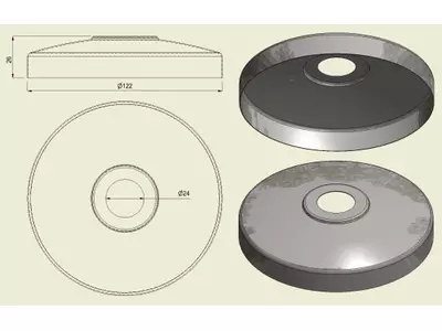 PBSI316120 - Piatto con Foro Inox 316 d.120