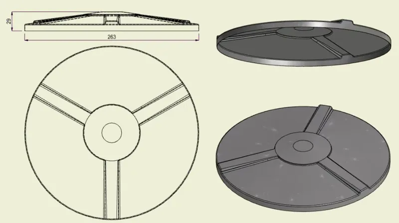 PIAI304NER265 - Piatto Nervato Inox 304 d.265