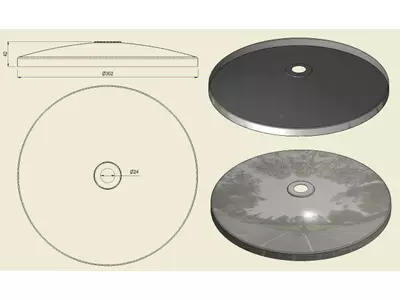 PBSI316300 - Piatto con Foro Inox 316 d.300