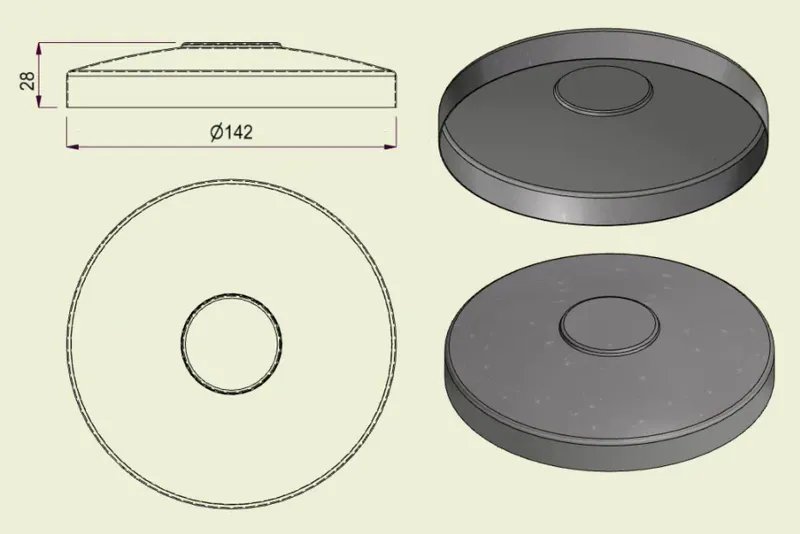 PIAI304STA140 - Piatto Standard Inox 304 d.140