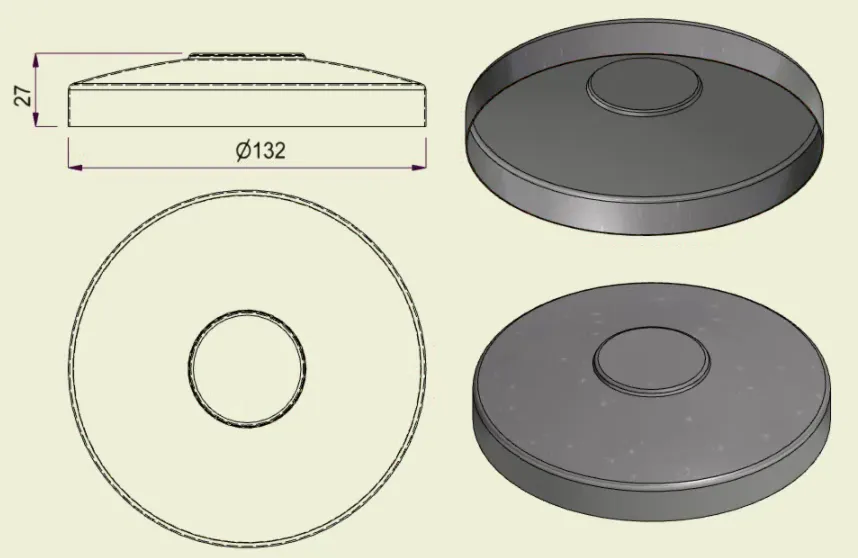 PIAI304STA130 - Piatto Standard Inox 304 d.130