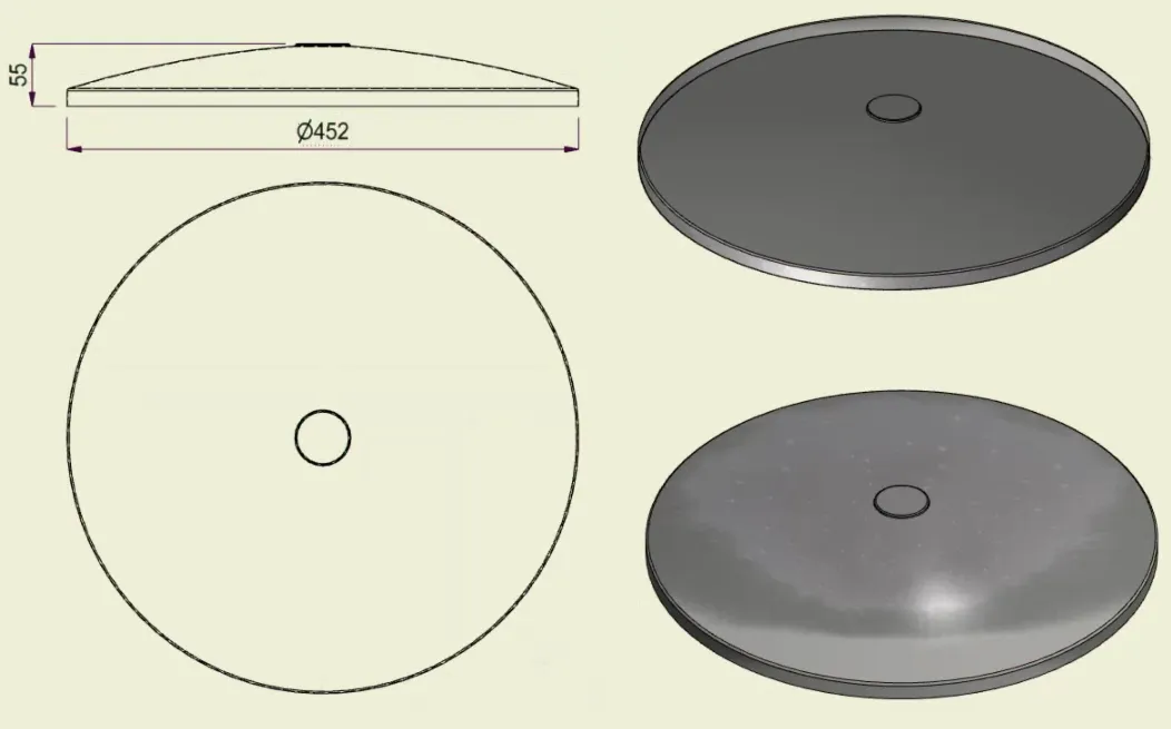 PIAI304STA450 - Piatto Standard Inox 304 d.450