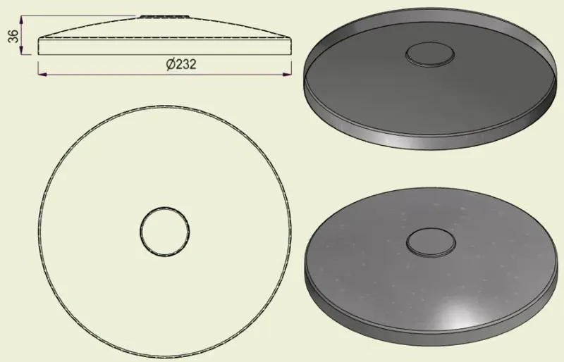 PIAI304STA230 - Piatto Standard Inox 304 d.230