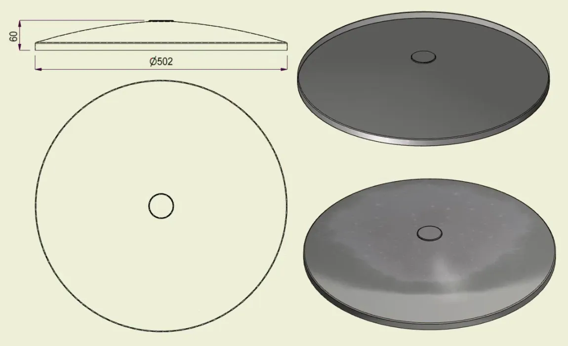 PIAI304STA500 - Piatto Standard Inox 304 d.500