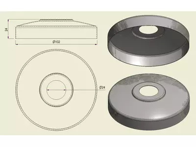PBSI316100 - Piatto con Foro Inox 316 d.100