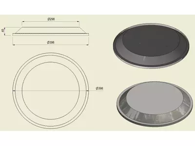PIAI304BOM400 - Piatto Bombato Inox 304 d.400 (int.298)