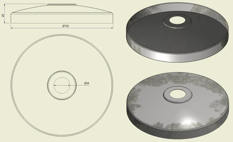 PBSI316150 - Piatto con Foro Inox 316 d.150