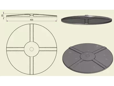 PIAI304NER400 - Piatto Nervato Inox 304 d.400