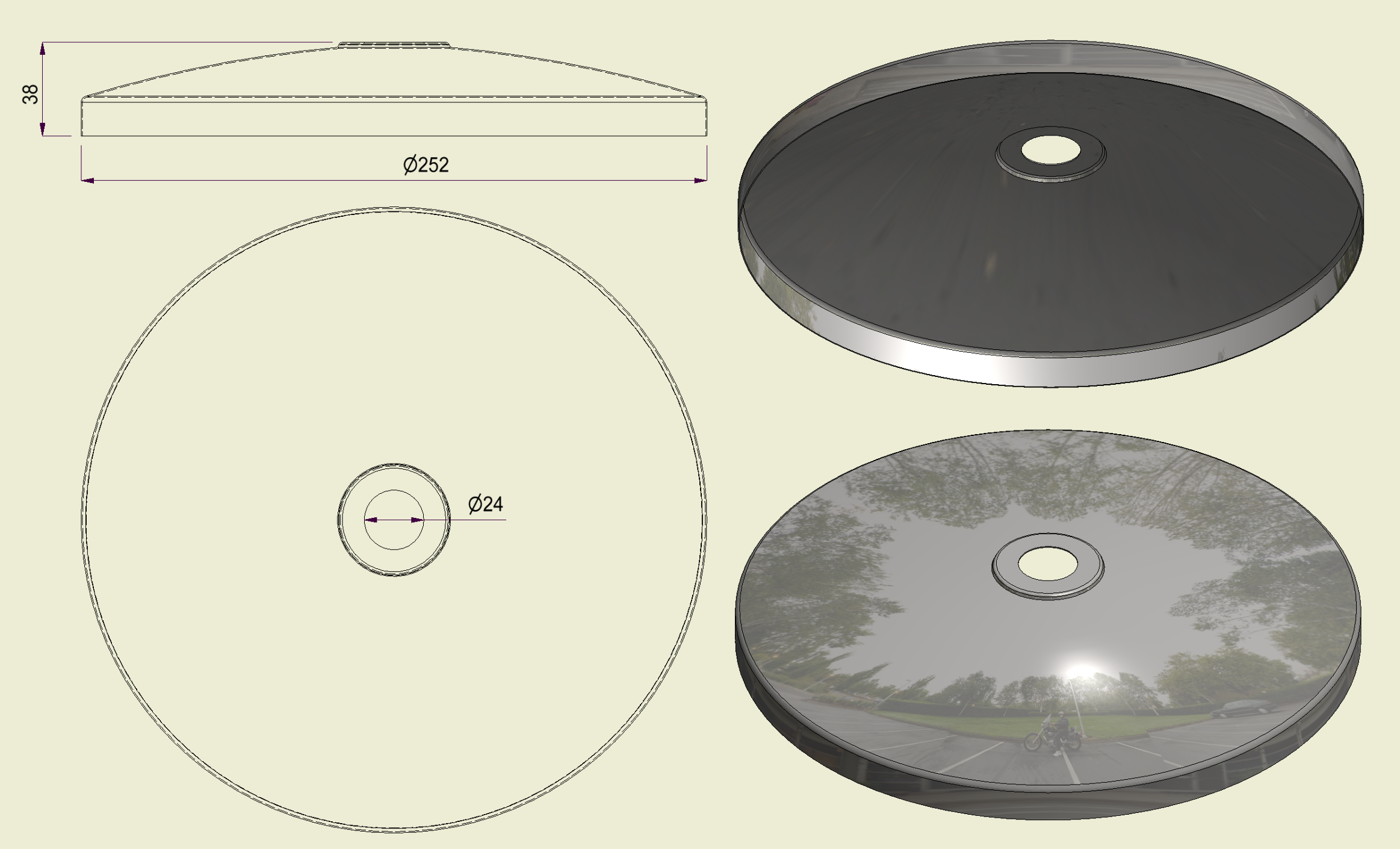 PBSI316250 - Piatto con Foro Inox 316 d.250