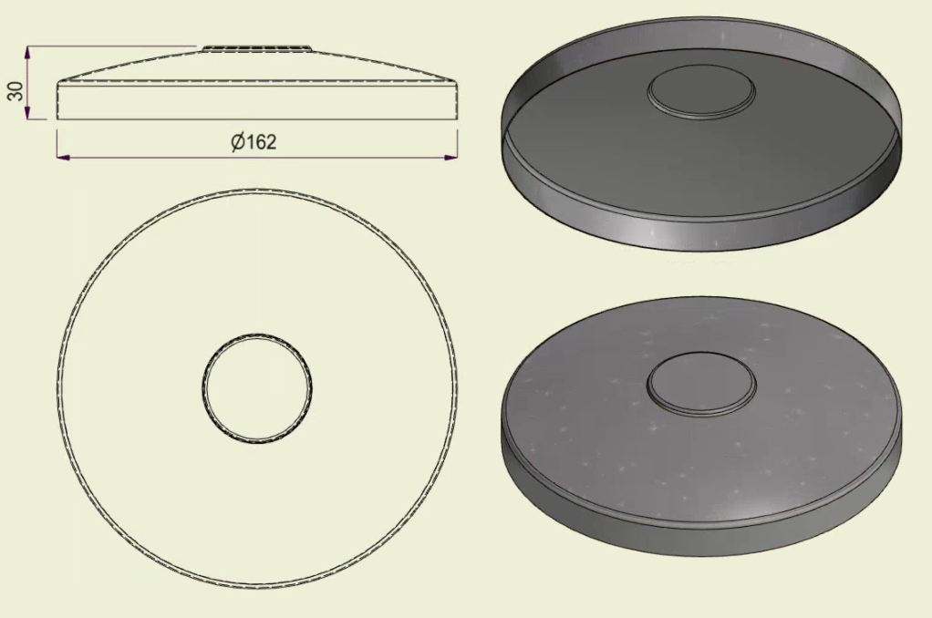 PIAI304STA160 - Piatto Standard Inox 304 d.160