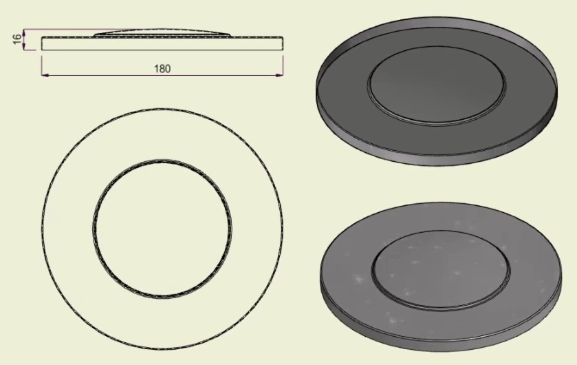 PIAI304NER180 - Piatto Nervato Inox 304 d.180