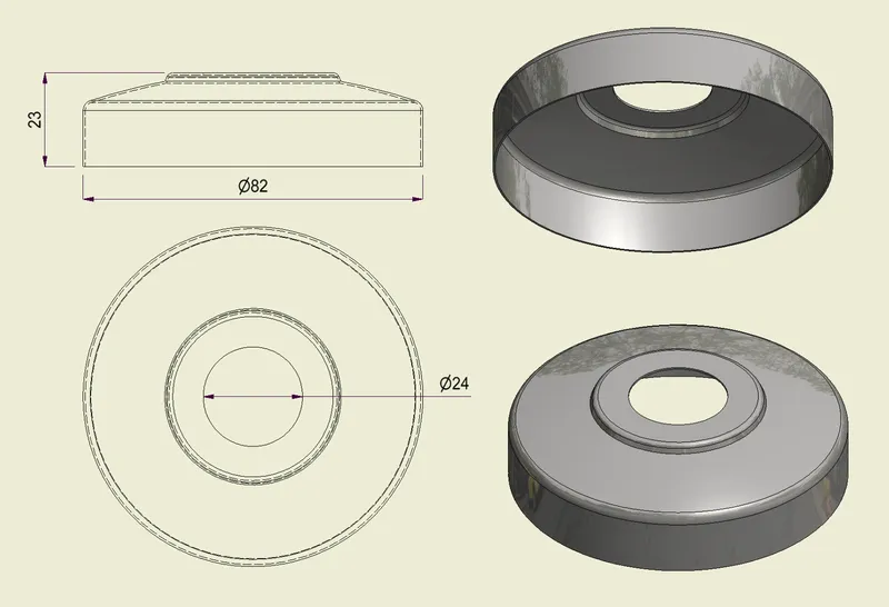 PBSI316080 - Piatto con Foro Inox 316 d.80
