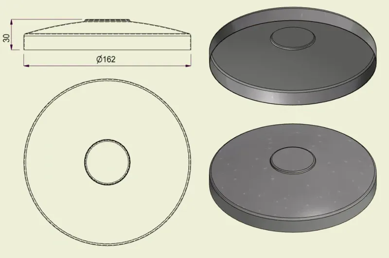 PIAI304STA160 - Piatto Standard Inox 304 d.160