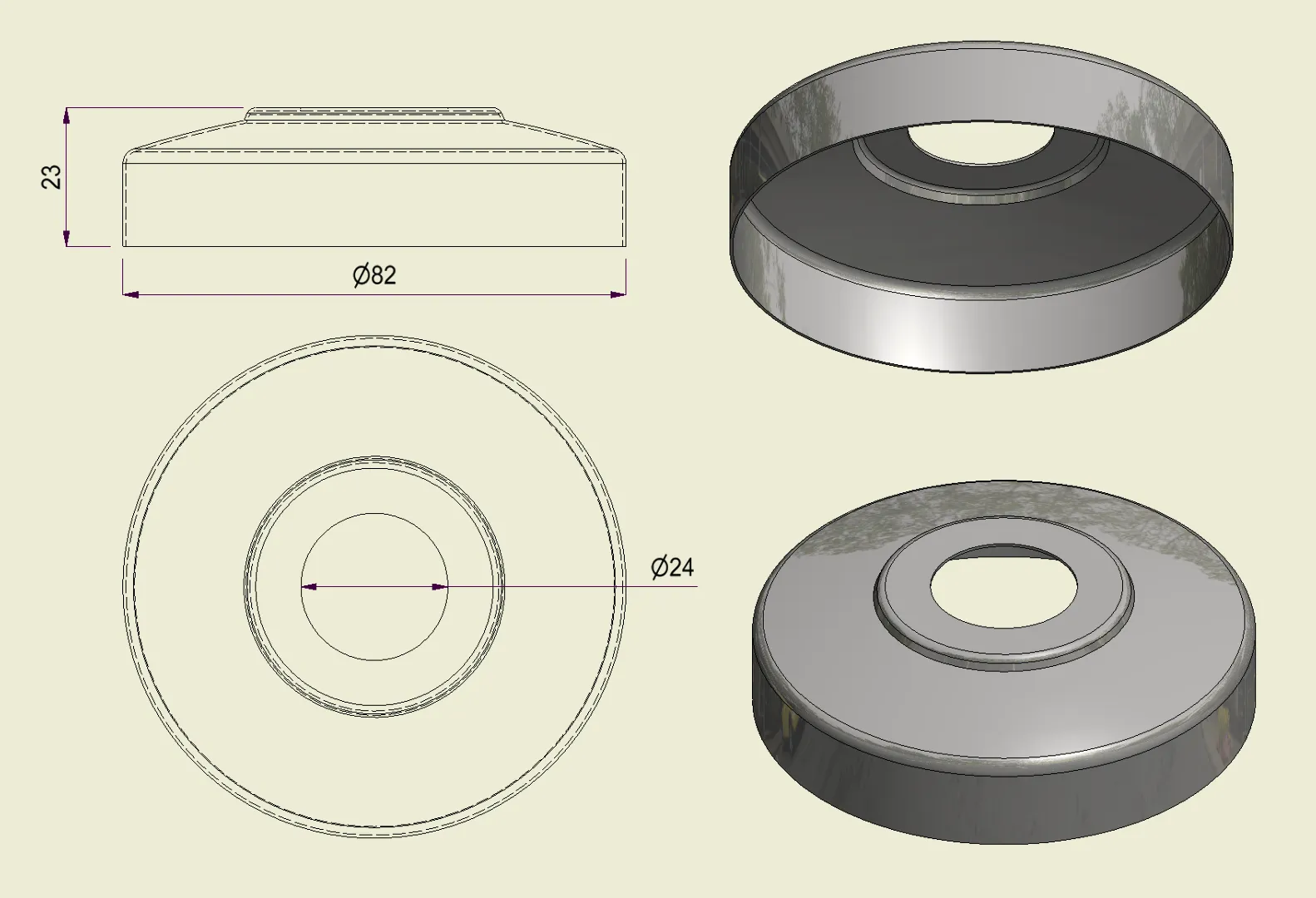 PBSI316080 - Piatto con Foro Inox 316 d.80