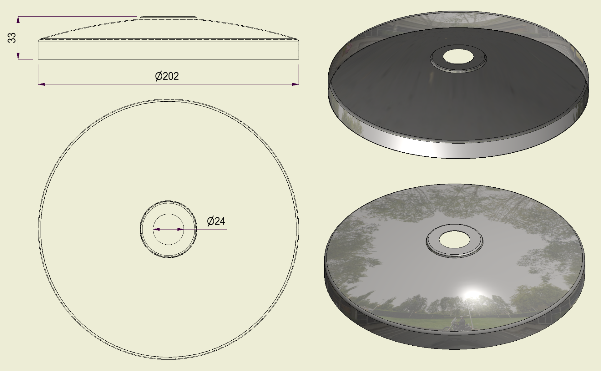 PBSI316200 - Piatto con Foro Inox 316 d.200