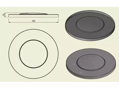 PIAI304NER180 - Piatto Nervato Inox 304 d.180