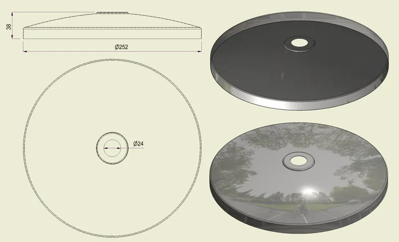PBSI316250 - Piatto con Foro Inox 316 d.250