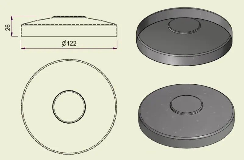 PIAI304STA120 - Piatto Standard Inox 304 d.120
