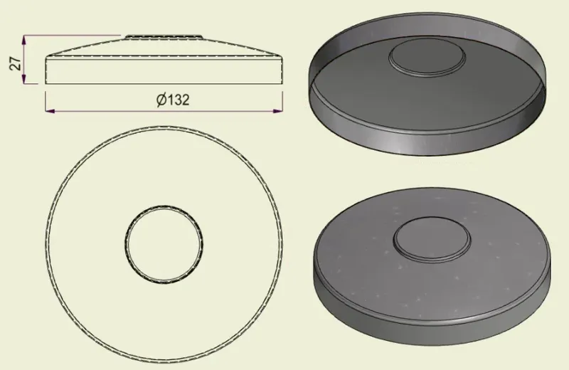 PIAI304STA130 - Piatto Standard Inox 304 d.130