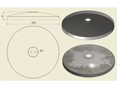 PBSI316230 - Piatto con Foro Inox 316 d.230