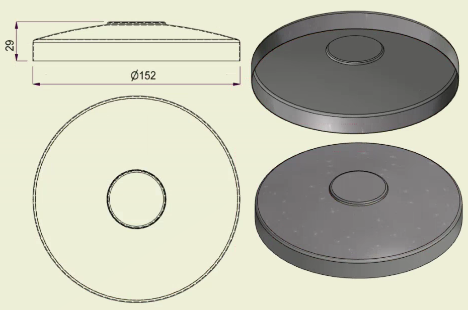 PIAI304STA150 - Piatto Standard Inox 304 d.150
