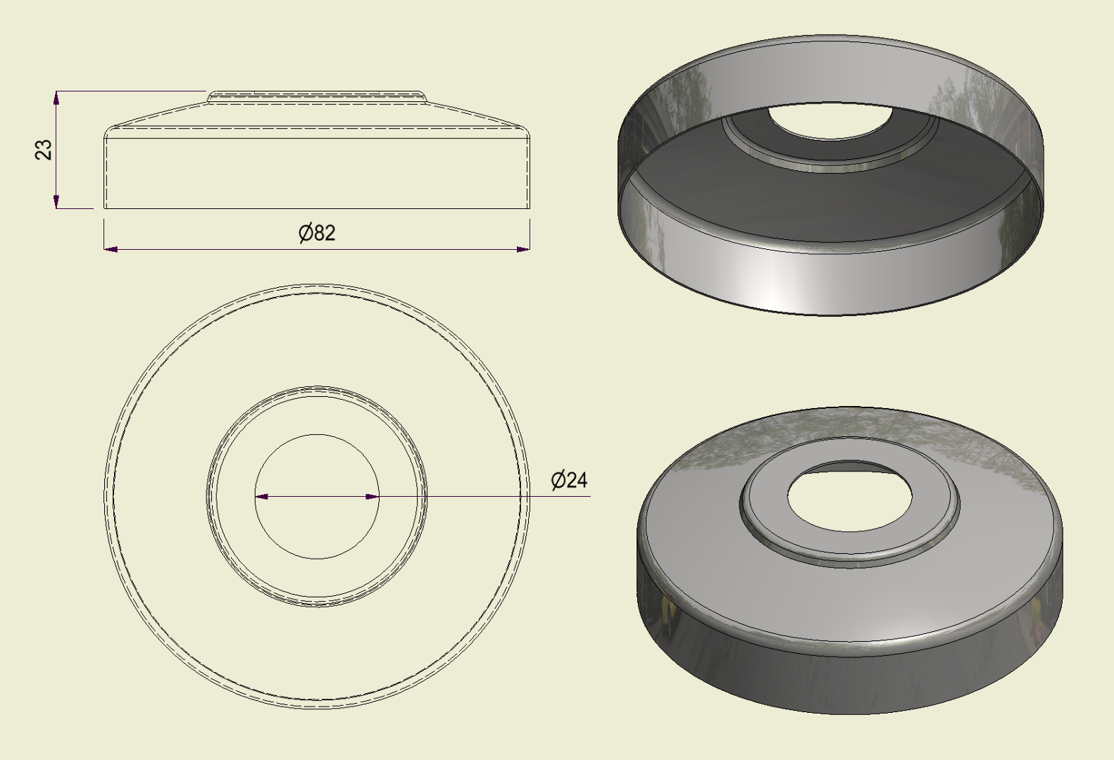 PBSI316080 - Piatto con Foro Inox 316 d.80