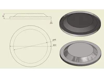 PIAI304BOM230 - Piatto Bombato Inox 304 d.230