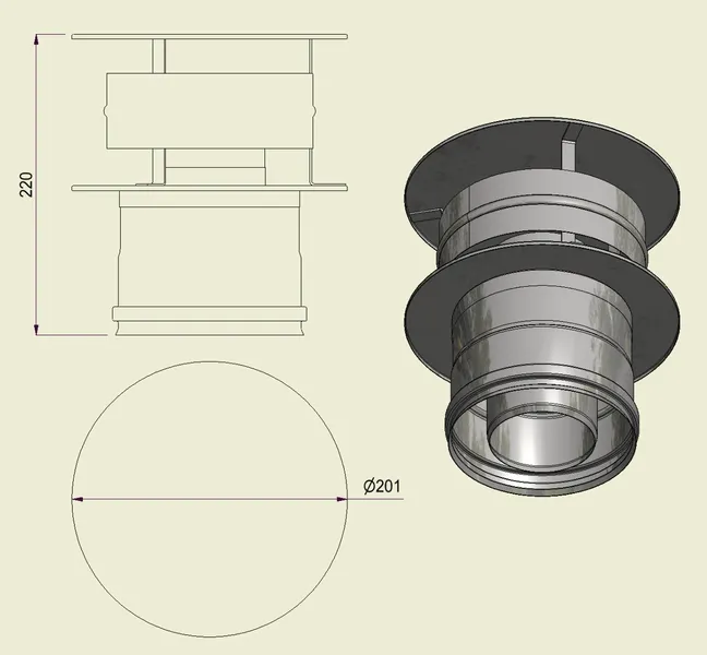ANDI304DP080130 - Terminale Antares Inox 304 d.80/130