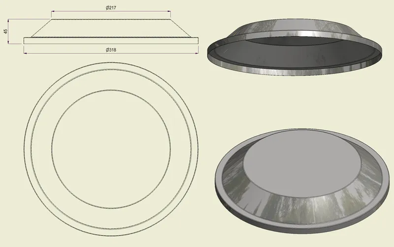 PIAI304BOM320 - Piatto Bombato Inox 304 d.320
