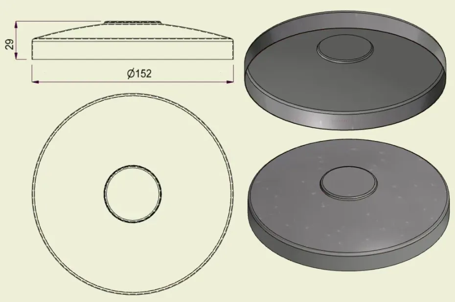 PIAI304STA150 - Piatto Standard Inox 304 d.150