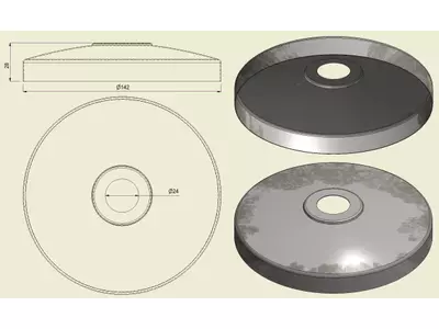 PBSI316140 - Piatto con Foro Inox 316 d.140