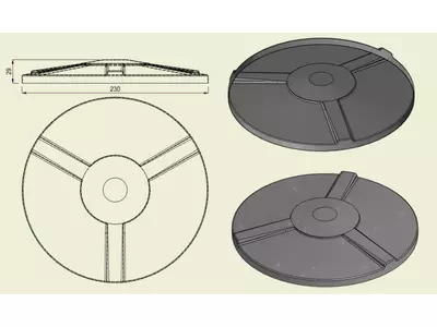 PIAI304NER230 - Piatto Nervato Inox 304 d.230