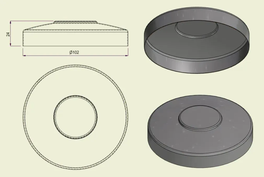 PIAI304STA100 - Piatto Standard Inox 304 d.100