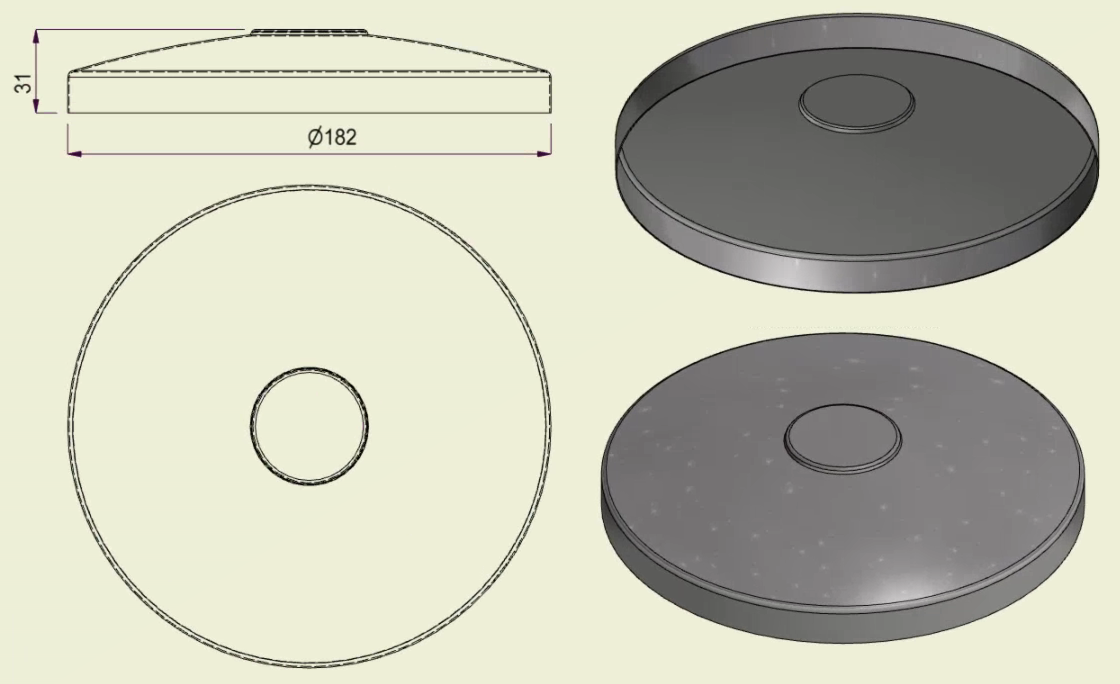 PIAI304STA180 - Piatto Standard Inox 304 d.180