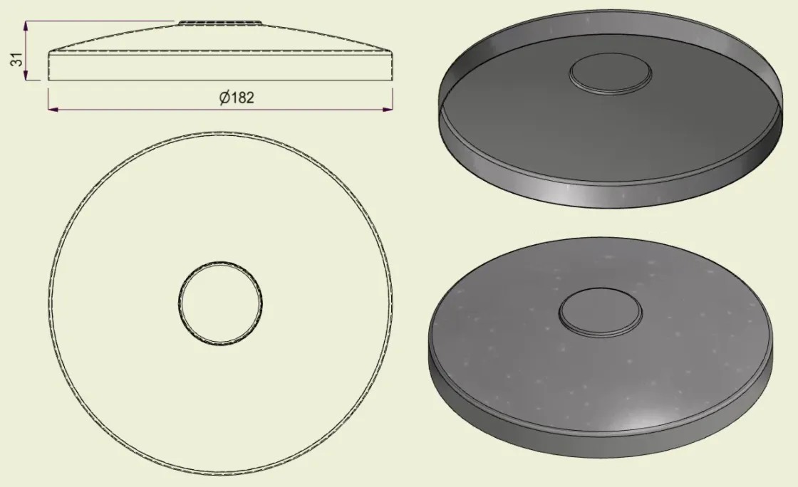 PIAI304STA180 - Piatto Standard Inox 304 d.180