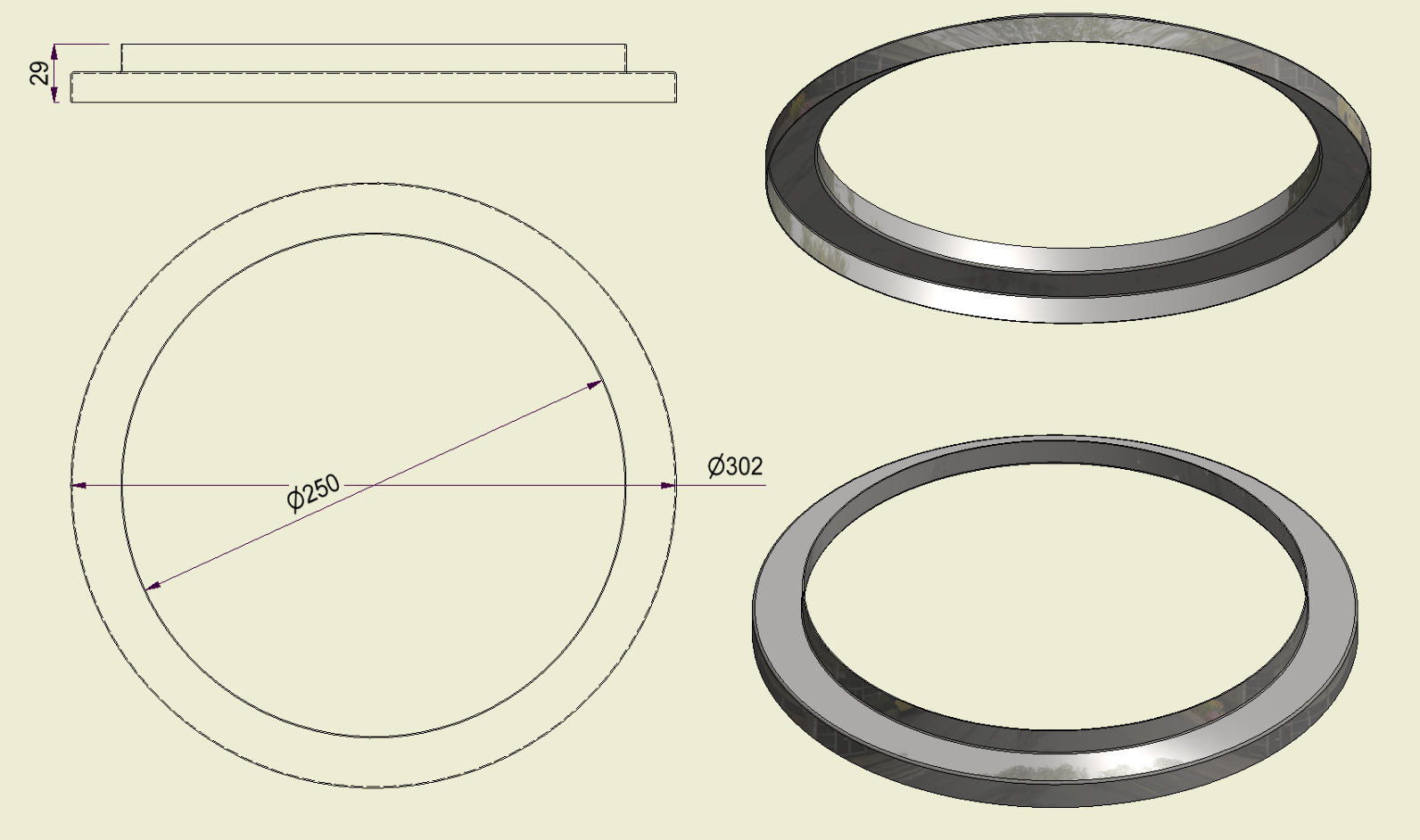 ACHI304250300 - Anello Inox 304 d.250-300