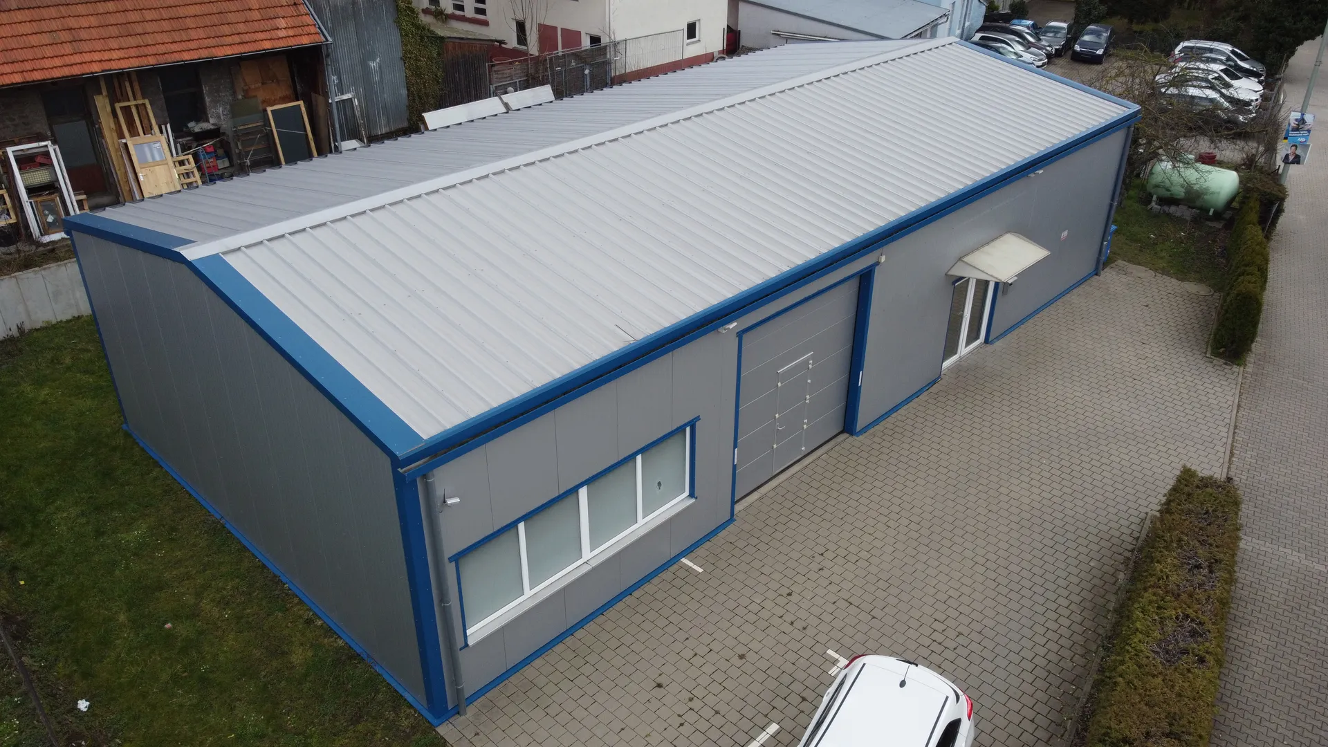 Hallenfoto Drohnenansicht